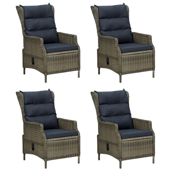 vidaXL 5 pcs conjunto de jantar para jardim vime PE castanho