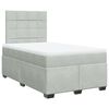 vidaXL Cama boxspring c/ colch&atilde;o 120x200 cm veludo cinzento-claro