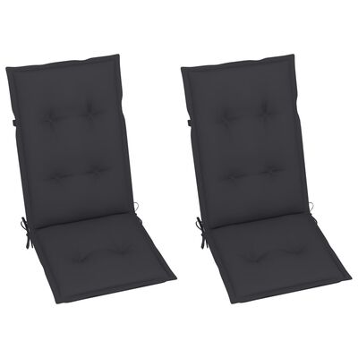 vidaXL Cadeiras jardim reclináveis c/ almofadões 2 pcs acácia maciça