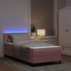 vidaXL Cama Box Spring LED com colch&atilde;o com led Rosa 90 x 200 cm Veludo