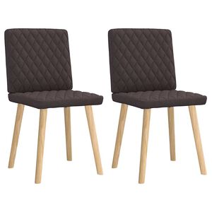 vidaXL Cadeiras de jantar 2 pcs tecido castanho-escuro