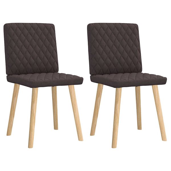 vidaXL Cadeiras de jantar 2 pcs tecido castanho-escuro