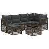 vidaXL Conjunto de Sof&aacute; de Jardim 7 pcs Cinzento vime PE