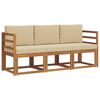 vidaXL Conjunto de Sof&aacute;s para Exterior 3 pcs Natural e Bege