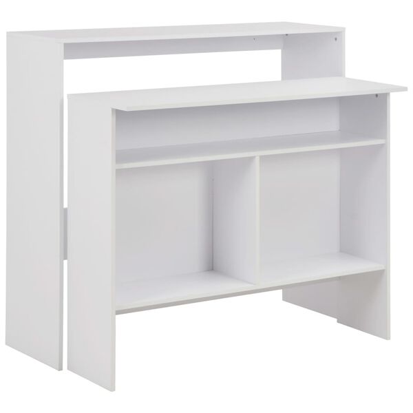 vidaXL Mesa de bar com 2 tampos branco 130x40x120 cm