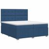 vidaXL Cama box spring com colch&atilde;o Azul 140 x 190 cm Tecido