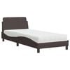 vidaXL Cama com colch&atilde;o Dover 80x200 cm tecido castanho-escuro
