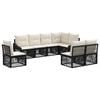 vidaXL Conjunto de Sof&aacute; de Jardim 8 pcs Preto vime PE