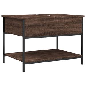 vidaXL Mesa centro 70x50x50 cm deriv. madeira/metal carvalho castanho