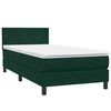 vidaXL Cama com molas/colch&atilde;o verde-escuro 80x220 cm veludo