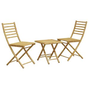 vidaXL 3 pcs conjunto de bistr&ocirc; em bambu