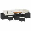 vidaXL Conjunto de Sof&aacute; de Jardim 9 unid. Preto vime PE