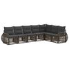 vidaXL Conjunto de Sof&aacute; de Jardim 7 pcs Cinza e Cinza Escuro vime PE