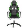 vidaXL Cadeira gaming couro artificial preto e verde