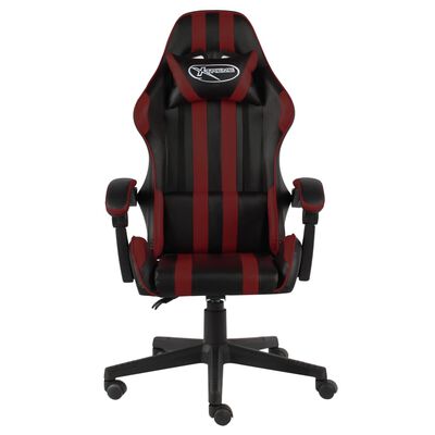 vidaXL Cadeira estilo corrida couro artificial preto e vermelho tinto