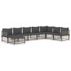 vidaXL 8 pcs conjunto lounge de jardim c/ almofad&otilde;es vime PE antracite
