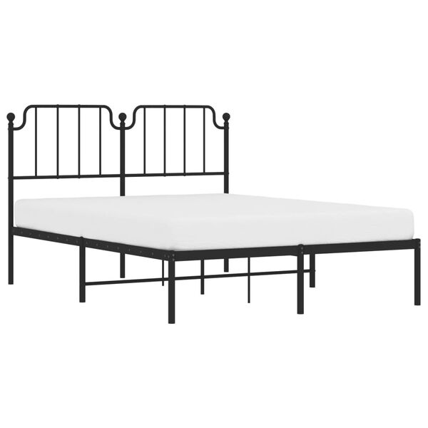 vidaXL Estrutura de cama com cabeceira 140x190 cm metal preto