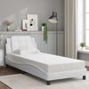 vidaXL Estrutura de cama sem colch&atilde;o Zadar couro artificial 90x190cm branco