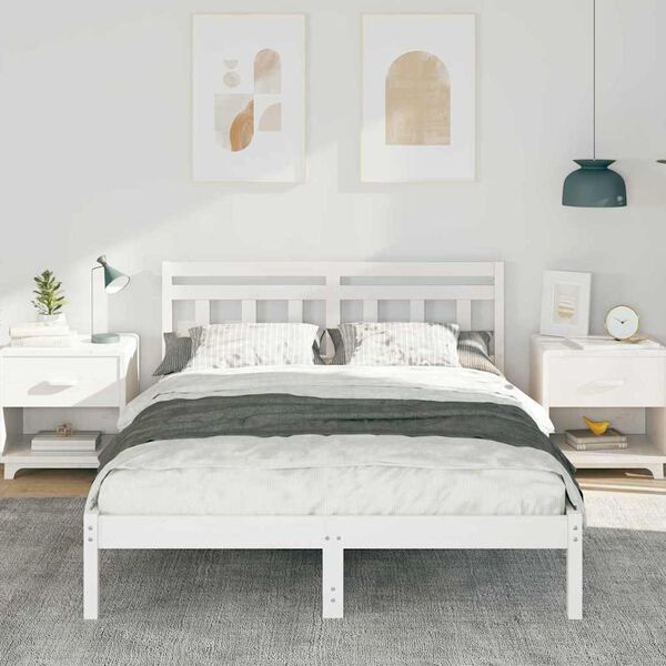 vidaXL Estrutura da Cama Branco 140 x 190 cm