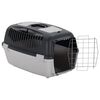 vidaXL Transportadora animais de estima&ccedil;&atilde;o 61x40x38 cm PP cinza/preto