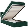 vidaXL Cama otomana com colch&atilde;o & LEDs 90x200cm veludo verde-escuro