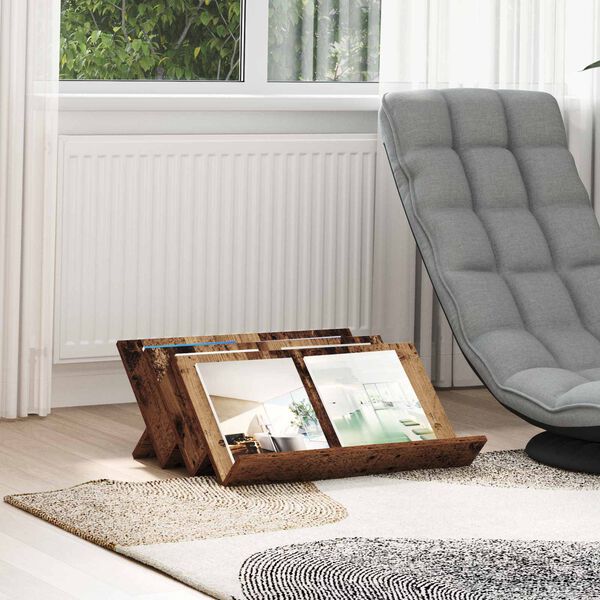 vidaXL Estante de Revistas Madeira antiga 65 x 53 x 28,5 cm