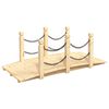 vidaXL Ponte jardim c/ corrim&otilde;es em corrente 150x67x56 cm abeto maci&ccedil;o