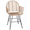 vidaXL Cadeira de jantar 2 pcs Natural 44 x 44 x 74 cm Rattan e Ferro