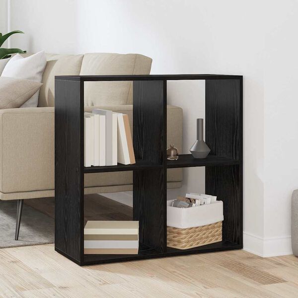 vidaXL Gabinete de Livros Carvalho Preto 69,5 x 29 x 69,5 cm