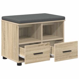 vidaXL Banco de Hall com almofada Carvalho Sonoma 60 x 38 x 46 cm