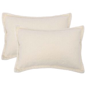 vidaXL Capa almofada 2 unid. HOUTEN Creme 30 x 50 cm Boucl&eacute;