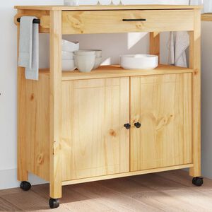 vidaXL Carrinho de cozinha MONZA 84x40x88,5 cm madeira de pinho maci&ccedil;a