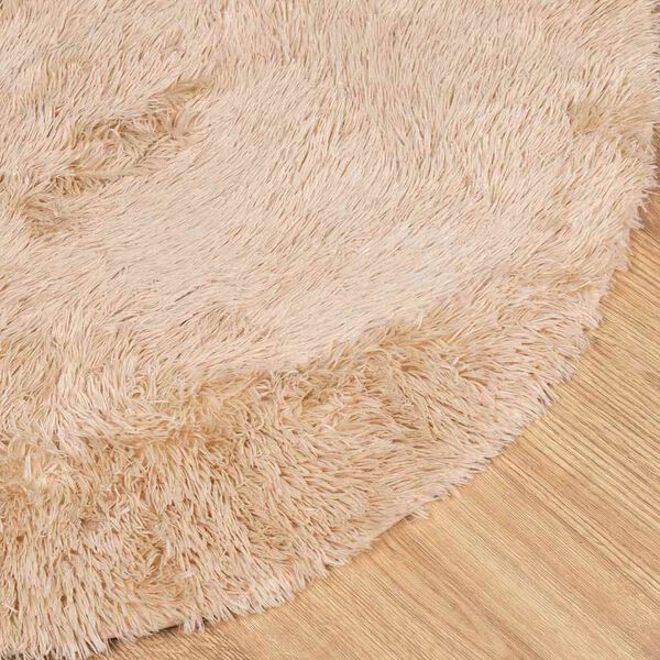 vidaXL Tapete shaggy de pelo alto NAVARRA 240x240 cm poli&eacute;ster bege
