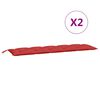 vidaXL Almofad&otilde;es banco jardim 2 pcs 180x50x7cm tecido oxford vermelho