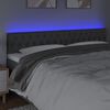 vidaXL Cabeceira de cama c/luzes LED tecido 180x7x78/88cm cinza-escuro