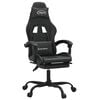 vidaXL Cadeira gaming girat&oacute;ria c/ apoio p&eacute;s couro artificial preto
