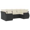 vidaXL 6 pcs conjunto sof&aacute;s de jardim c/ almofad&otilde;es vime PE preto