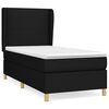 vidaXL Cama com molas/colch&atilde;o 100x200 cm tecido preto