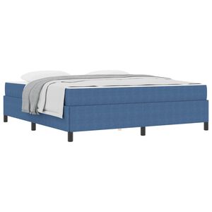 vidaXL Estrutura da Cama com colch&atilde;o Azul 180 x 200 cm tecido