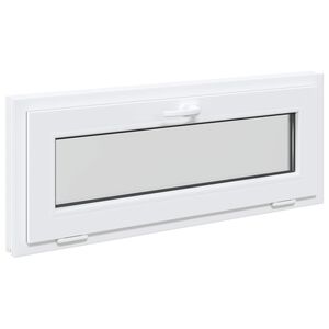 vidaXL Janela de por&atilde;o RISOR 110 x 40 cm PVC e Vidro Branco