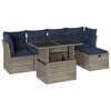 vidaXL Conjunto de sof&aacute; de jardim com 6 pe&ccedil;as e almofadas em rattan sint&eacute;tico cinza