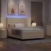 vidaXL Cama Box Spring LED com colch&atilde;o Creme 160 x 200 cm tecido