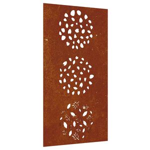 vidaXL Decora&ccedil;&atilde;o p/ muro de jardim 105x55 cm a&ccedil;o corten design folhas