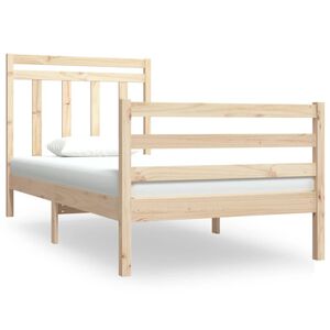 vidaXL Estrutura de cama solteiro 90x190 cm madeira maci&ccedil;a
