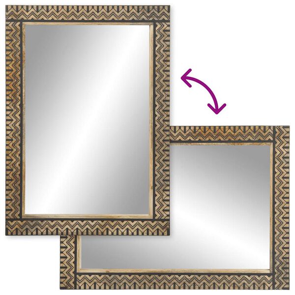 vidaXL Espelho de casa de banho 50x70 cm mangueira maciça e vidro