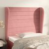 vidaXL Cabeceira cama c/ abas veludo 103x23x118/128 cm rosa