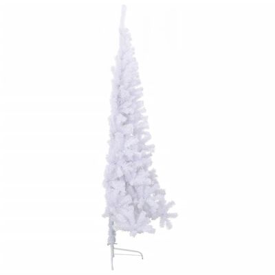 vidaXL Meia árvore de Natal artificial com suporte 210 cm PVC branco