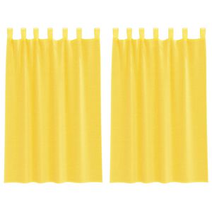 vidaXL Cortinas de voile com la&ccedil;os 2 pcs amarelo 140x175 cm