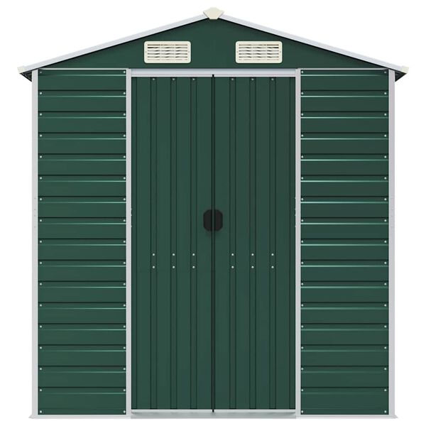 vidaXL Abrigo de jardim 191x640x198 cm a&ccedil;o galvanizado verde