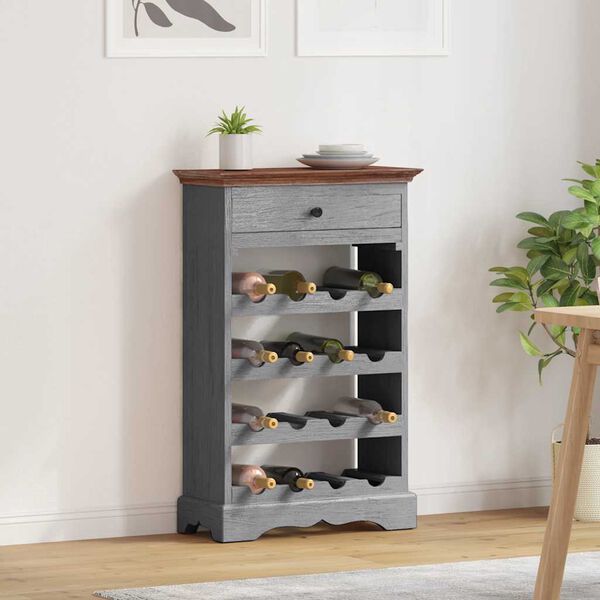 vidaXL Garrafeira madeira de mogno maci&ccedil;a 55x23x85 cm